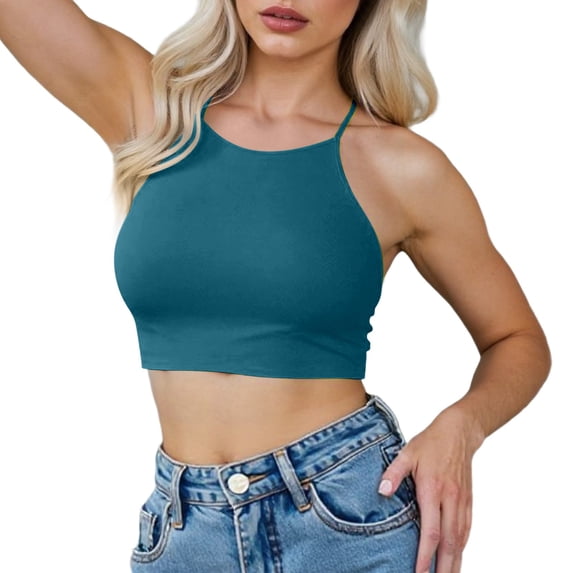 Glisme Swimsuits For Women 50S Tie Knot Back Soft Padding Bikini Top Swimsuit Tops Dark Green Bathing Suits For Swimming Activity