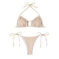 thumbnail image 1 of Glisme Swimsuits For Women Multi Color Split Strappy Bikini Set Coffee Bathing Suits For Swimsuit Party, 1 of 6