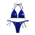 thumbnail image 1 of Glisme Swimsuits For Women New Split Bikini Two Piece Swimsuit Looks Thin Blue Bathing Suits For Beach, 1 of 6