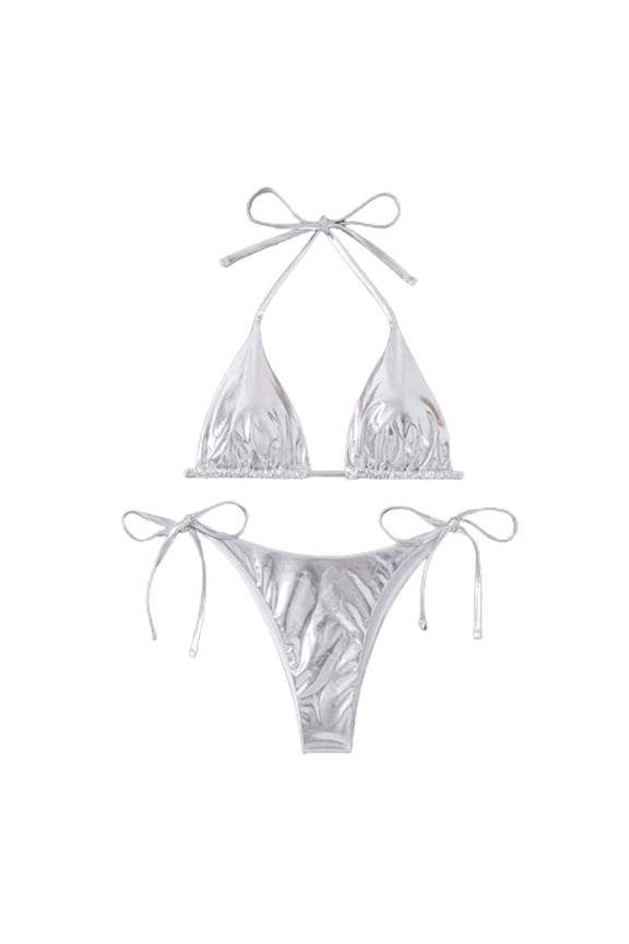 Swimsuits For Women New Split Bikini Two Piece Swimsuit Looks Thin Silver Athletic Bathing Suits