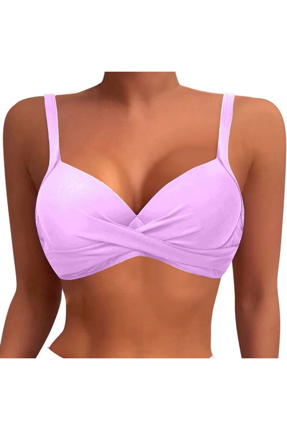 Swimsuits For Women Swimwear Push Up Bikini Top Purple Bathing Suits For Swimsuit Party
