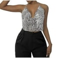 thumbnail image 1 of Glisme Tank Tops For Women Metallic Sequin Top For Party Nightclub And Music Festival Design Versatile Light Gray Top, 1 of 6