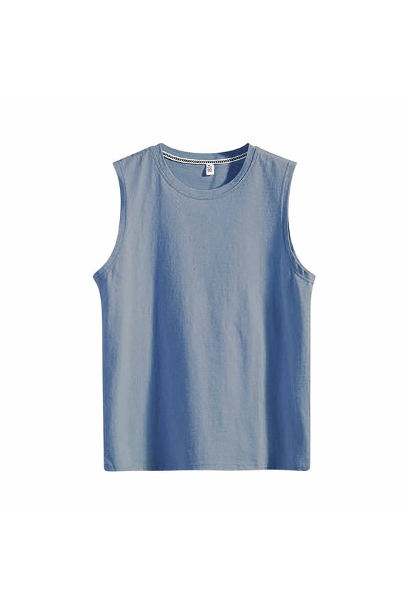 Tank Tops Men Breathable Sleeveless Undershirt With Knit Fabric And Durable Stitching Athletic Workout Shirts Light Blue