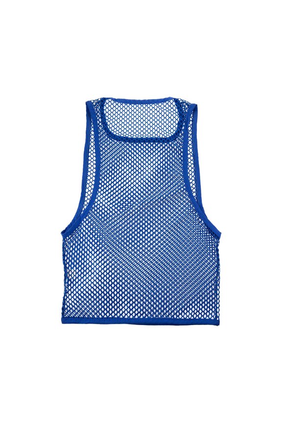 Tank Tops Men Halter Vest Sport Fishnet Mesh Vest Sleeveless Top Sleeveless Muscle Shirts For Active Men Blue