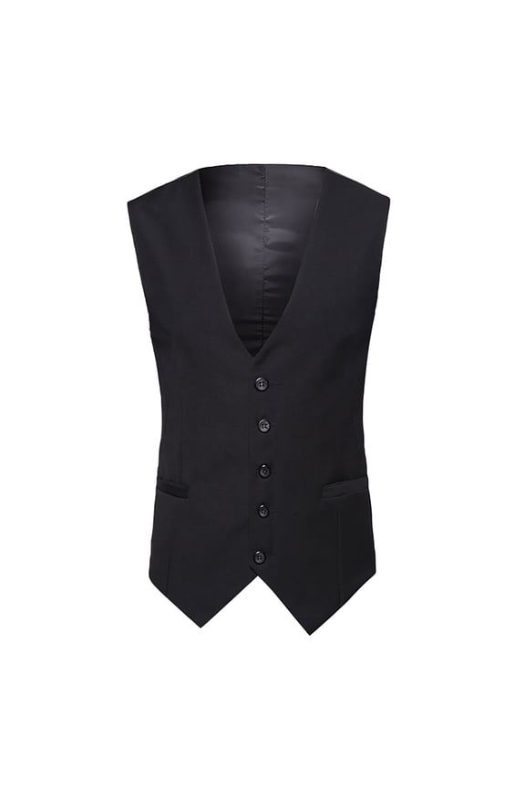 Tank Tops Men Suit Vest V Neck Silm Fit Solid Formal Suit Waist Coat Lightweight For Wedding Prom Business Gym Workout Undershirt Black