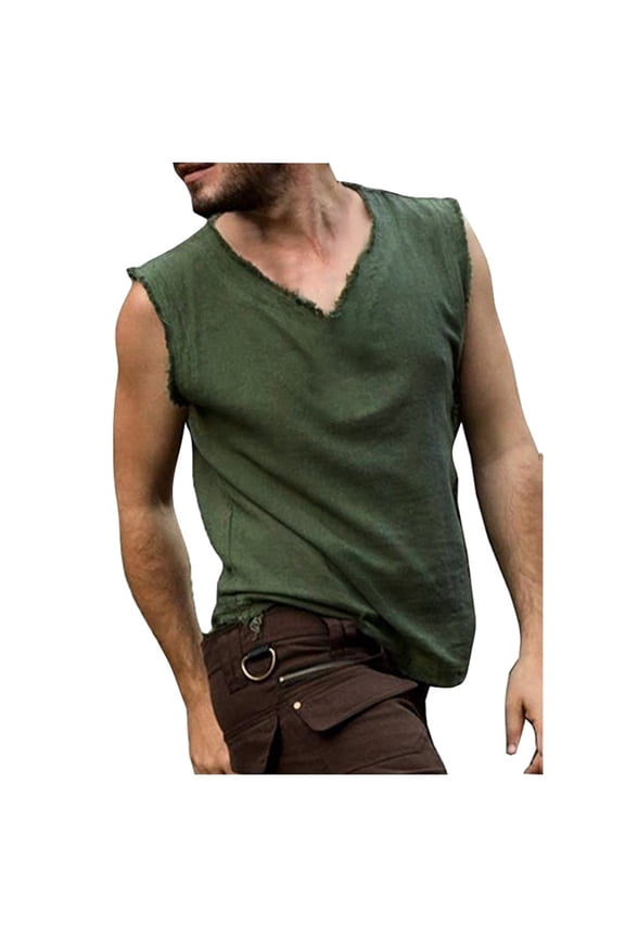 Tank Tops Men Tank Top V Neck Casual Sleeveless T Shirt Anime Sleeveless Muscle Shirts For Active Men Green
