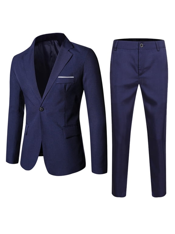Teen Outfits For Boy Springs Business Suit Kids Lapel Jacket Matching Pants Adorable Playsuit 14-15 Years Navy