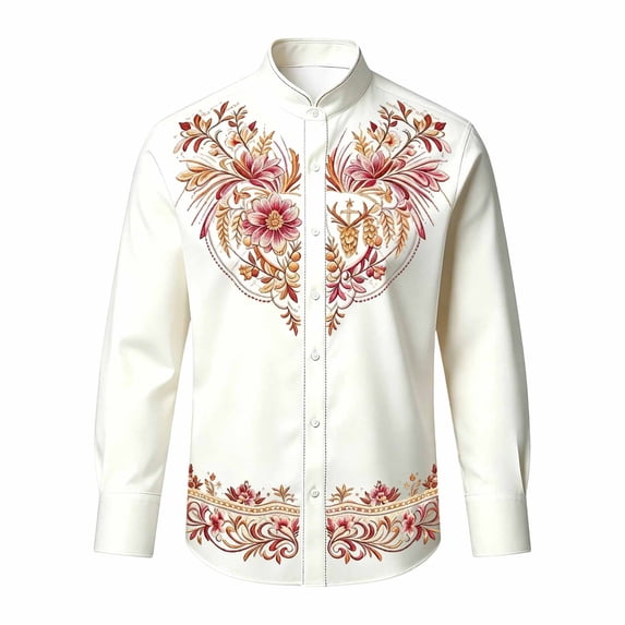 Glisme Teen Tops For Boys 11-12 Years Long Sleeve Shirts Lapel Graphic Prints Blouse Classic Daily Wear White