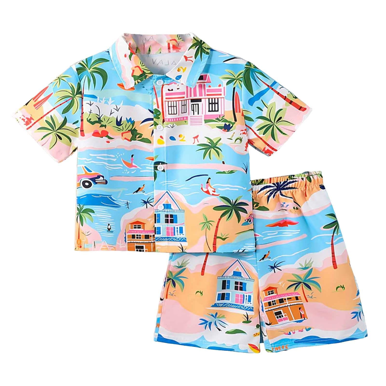 Glisme Toddler Boy Swimsuit Kids Beachwear Set Summer Short Sleeve ...