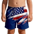 thumbnail image 1 of Glisme Toddler Boys Girls Shorts American Flag Print Elastic Waist With Drawstring Summer Casual Boys Board Shorts Size 3-4 Years Navy, 1 of 5