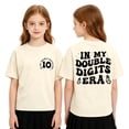 thumbnail image 1 of Glisme Toddler Girls Back To School T-Shirt Letter Print Short Sleeve Crew Neck Fall Casual Girls Tees Size 2-3 Years Beige, 1 of 3