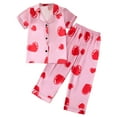 thumbnail image 1 of Glisme Toddler Girls Clothing Set Short Sleeve Prints Tops T Shirt Pants Casual Outfit Size 2-3 Years Pink Outfits Set For Girl, 1 of 7