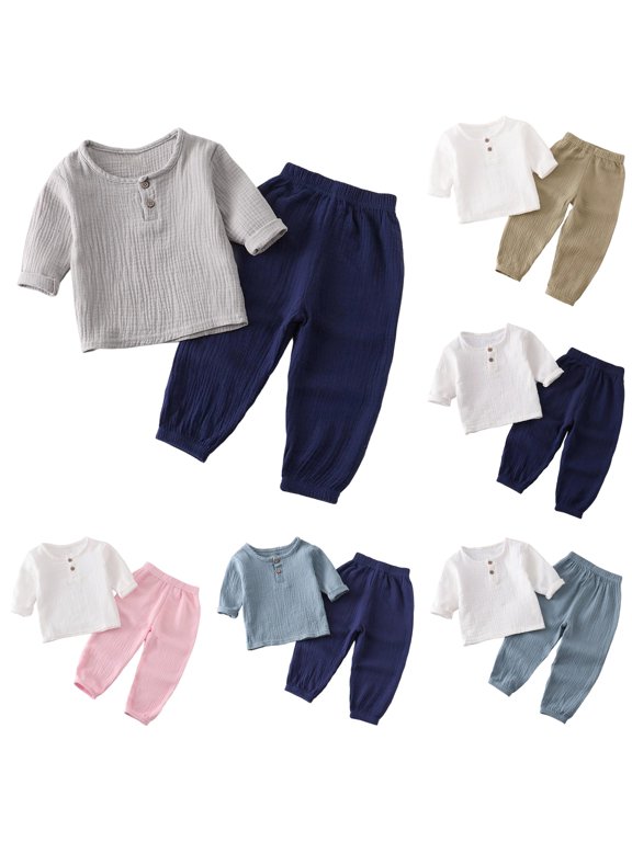 Toddler Outfits For Boy 3-4 Years Short Sleeve Button Tops Pants 2 Pieces Solid Color Match Set Fashion Daily Wear Ny2