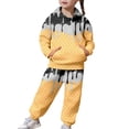 thumbnail image 1 of Glisme Toddler Outfits For Girl Long Sleeve Hooded Pants O Neck Cartoon Graphic Tracksuit Comfy Wear 2-3 Years Black, 1 of 8