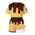 thumbnail image 1 of Glisme Toddler Outfits For Girls Summer Short Sleeve Crewneck Clothes Set Cartoon Pattern Tops Pants Casual Playsuit 2-3 Years Black, 1 of 4