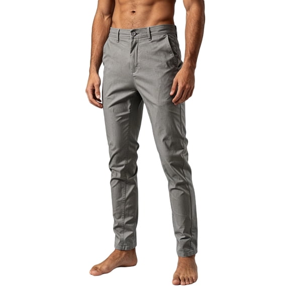 Glisme Trousers For Men Solid Color Zip Front With Pockets Summer Comfortable Men Casual Pants Size 5XL Grey