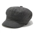 thumbnail image 1 of Glisme Unisex Headwear Solid Hat Painter Beret Winter Newsboy Cap Women Baseball Caps Classic Head Accessory Dark Gray, 1 of 1