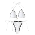 thumbnail image 1 of Glisme White Bikini Sets For Women Two Piece Swimwear Top And High Waisted Bottoms Swimsuit For Beach Pool For Beach Play, 1 of 7