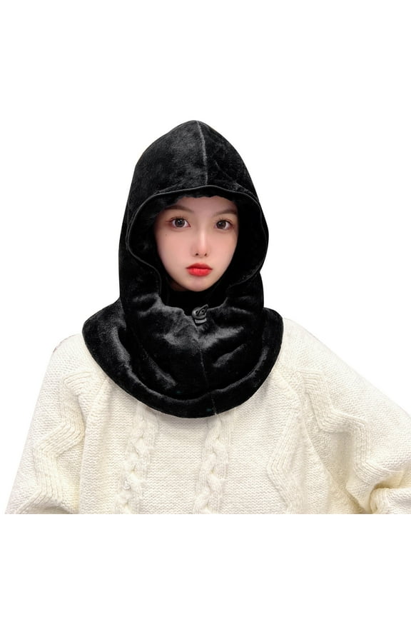 Winter Hat Adult Solid Windproof Transparent Full Head Hooded Mask Hat Trend Accessories Black