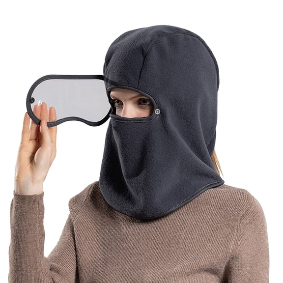 Glisme Winter Hat Couples Windproof Warm Face Protective Head Cover For Men And Women Skiing Ear Protective Riding Head Cover Trend Accessory Grey