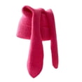 thumbnail image 1 of Glisme Winter Hat Fashion Long Eared Rabbit Knitted Hat Warm Cute Skin Soft Wool Hat In Trend Headwear Red, 1 of 5