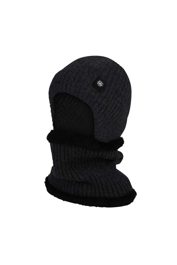 Winter Hat Mens Scarf Set Thick Thermal Lined Cap Warm Knit Hats Neck Warmer For Men Trend Headwear Black