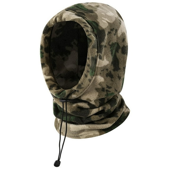 Glisme Winter Hat Unisex Outdoor Camouflage Polar Thermal Warm Scarf Ear Integrated Plus Velvet Thick Windproof Trend Accessories Coffee