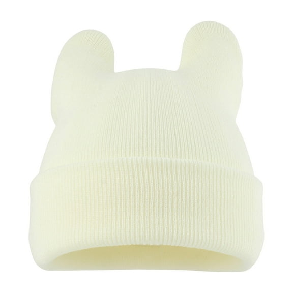 Glisme Winter Hat Women's Knitted Woolen Hat Cute Cat Ears Warm Knitted Big Ears Crochet Skiing Cycling Outdoor Earmuffs Trend Accessories White