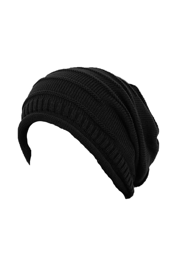 Winter Hat Womens Cable Knit Cap Warm Hats For Women Slouchy Trend Accessories Black
