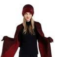 thumbnail image 1 of Glisme Winter Knitted Hat Scarf & Glove Sets For Men And Women For Cold Weather Wine, 1 of 5