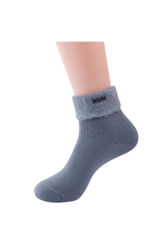 Winter Solid Color Winter Thick And Flannel Warm Knitting Socks