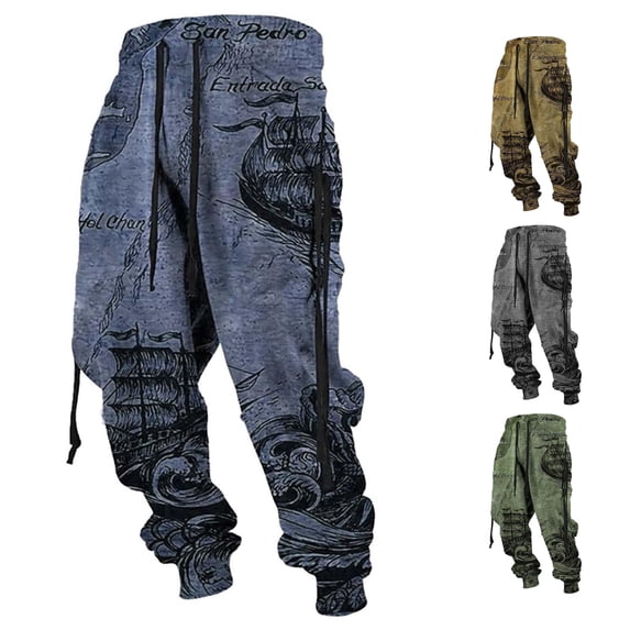 Glisme Winter Trousers For Men Straight Leg Solid Color Elastic Waist Relax Fit Sweatpants Simple Daily Wear Xl Light Blue
