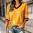 Glisme Women'S Halloween T Shirts V Neck Blouses Short Sleeve Cartoon ...