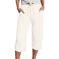 thumbnail image 1 of Glisme Womens Pants Fashion Straight Leg Casual Pants High Waist Sports Loose Pants Trend Trousers Beige, 1 of 5