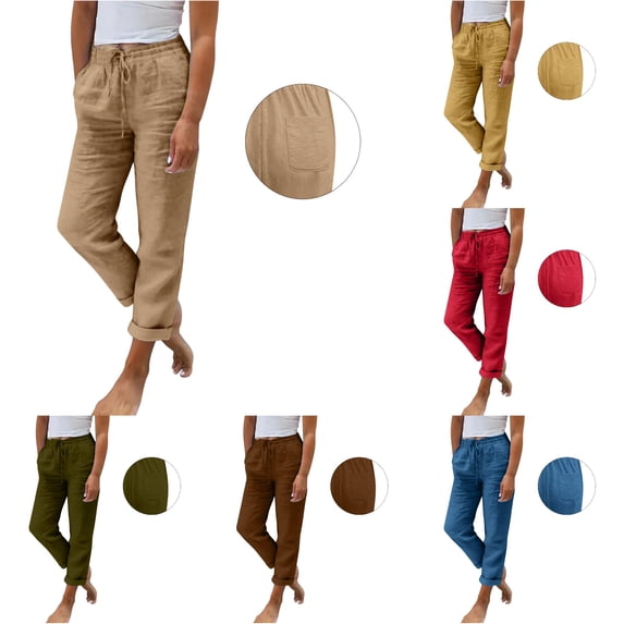 Glisme Womens Pants High Waist Straight Leg Slacks Relax Fit Trousers Trend Clothes Coffee 4Xl