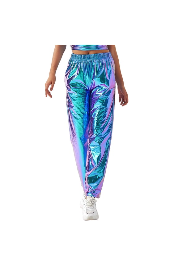 Womens Pants Leisure High Street Design Gradient High Waist Straight Pants Leisure Trousers Blue