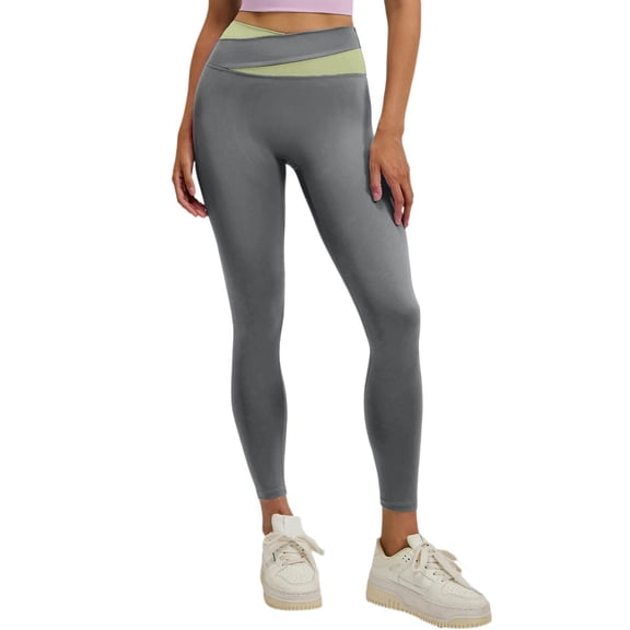 Glisme Yoga Pants Women High Waisted Split Panel High Waist Yoga Leggings For Workout And Running Stretchy Fit With Lifting Gym Compression Tummy Control Womens Yoga Pants Grey