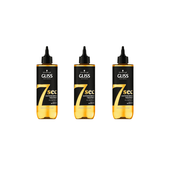 Gliss 7sec Express Repair Treatment Oil Nutritive 200ml 3 Pack