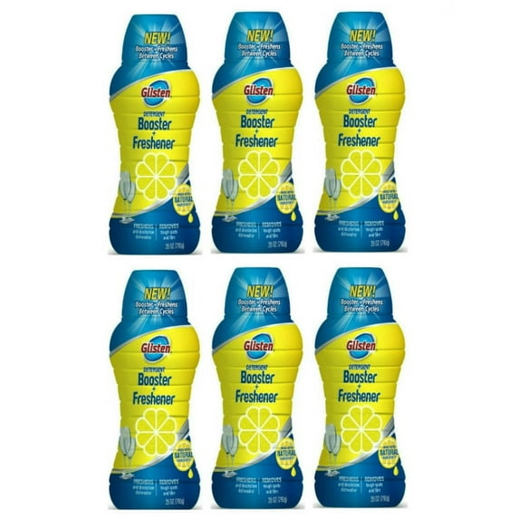 Glisten Dishwasher Detergent Booster + Freshener, 28 oz, 6 Bottles