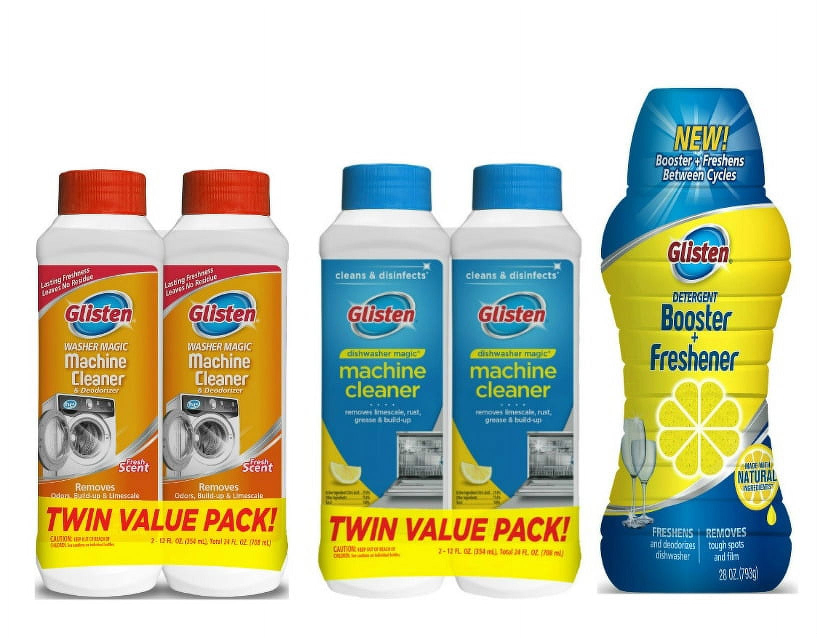 Glisten Dishwasher Magic Machine Cleaner and Disinfectant 2Pack and