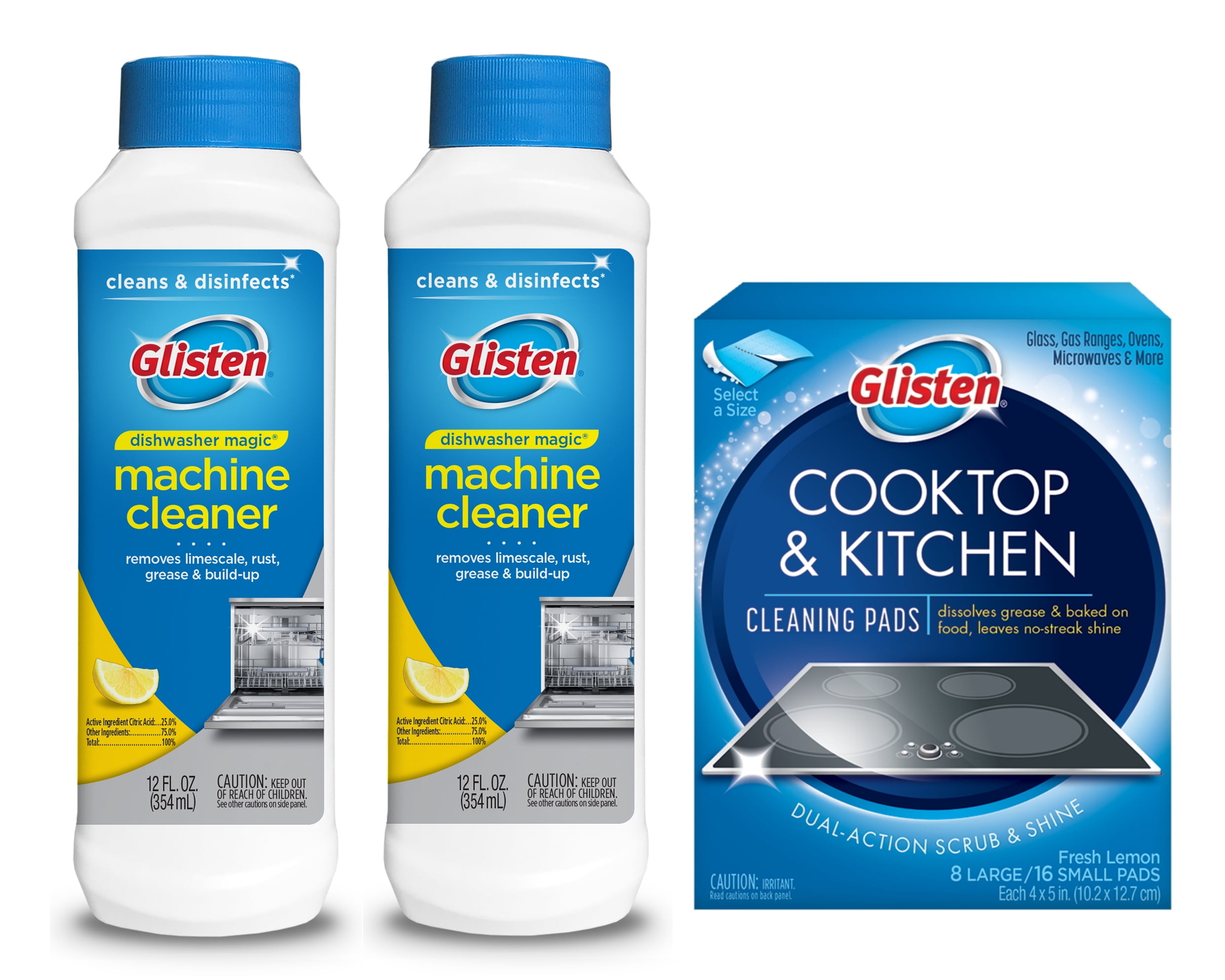 Glisten Dishwasher Magic Machine Cleaner & Disinfectant 2Pack and
