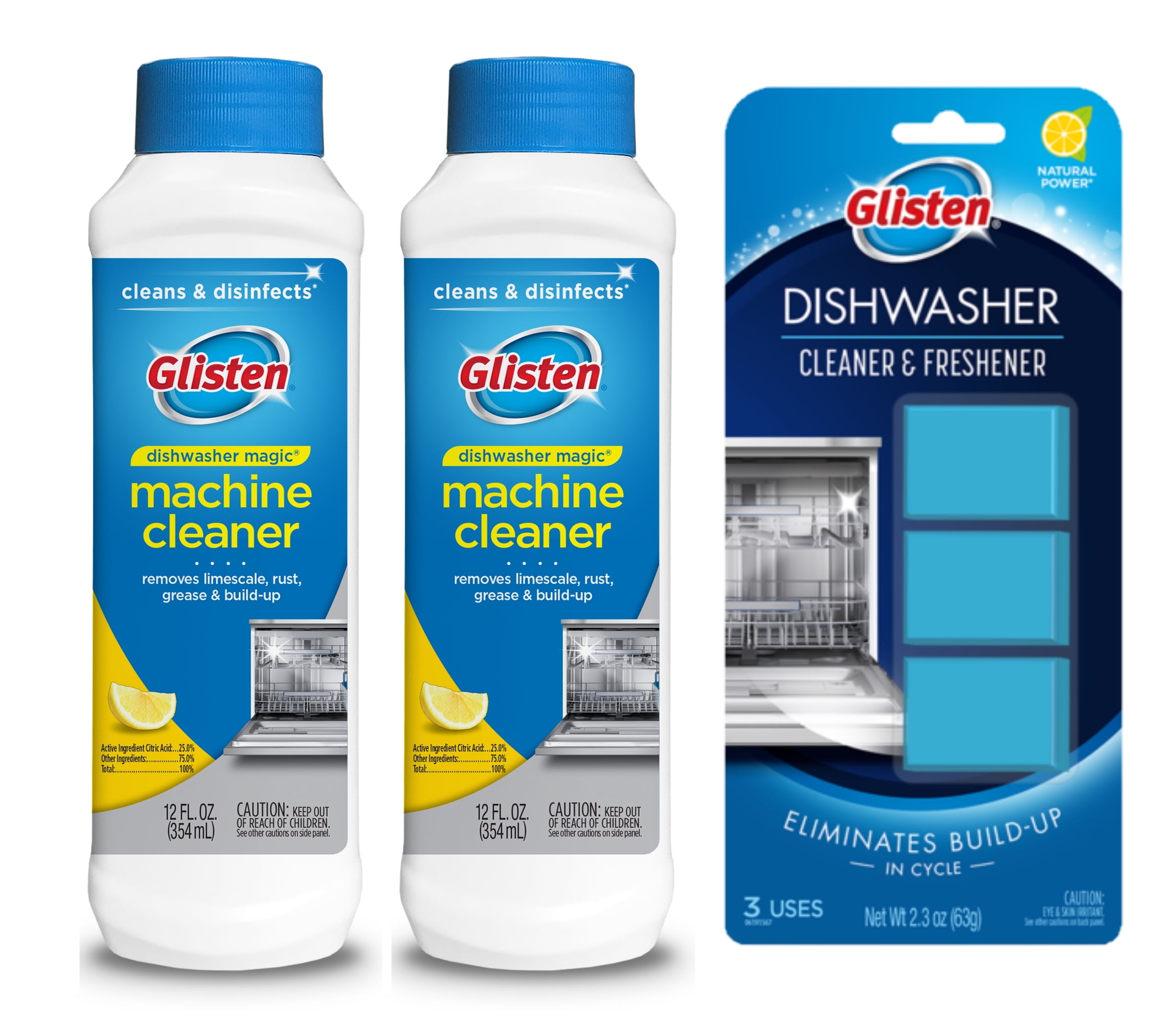 Glisten Dishwasher Magic Machine Cleaner & Disinfectant 2Pack and