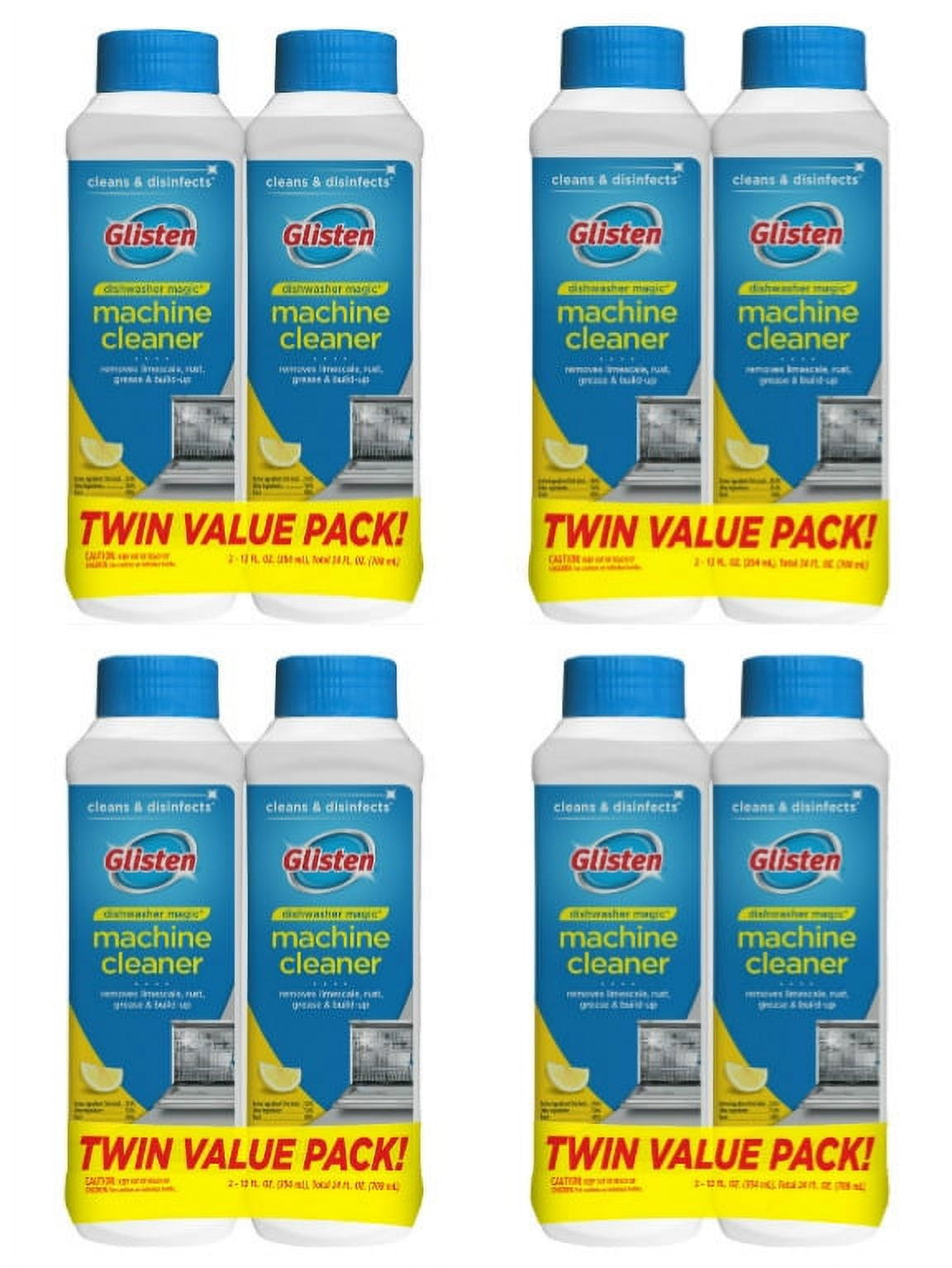 Glisten Dishwasher Magic Machine Cleaner and Disinfectant, Lemon Scent