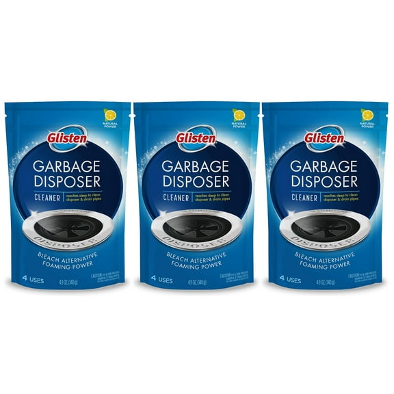 Glisten Disposal Cleaner, Lemon Scent, 4.9 Ounce, 3 Count
