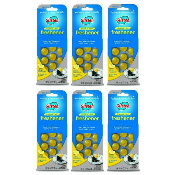 Glisten Garbage Disposer Care Freshener, Lemon Scent, 60 uses