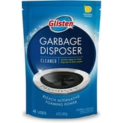 Glisten Garbage Disposer Cleaner and Freshener, Sink Disposal Odor Eliminator with Foaming Action, Lemon Scent, 4 Packets
