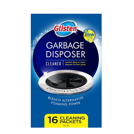 Glisten Garbage Disposer Cleaner and Freshener with Foaming Action, Helps Remove Buildup in Drains, Lemon Scent, Made in the USA,