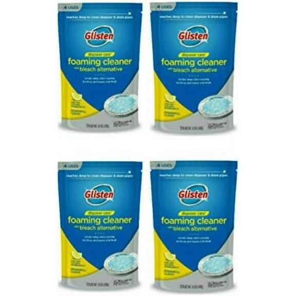 Glisten Garbage Disposer Foaming Cleaner, Lemon Scent, 4-Pack 16 Uses