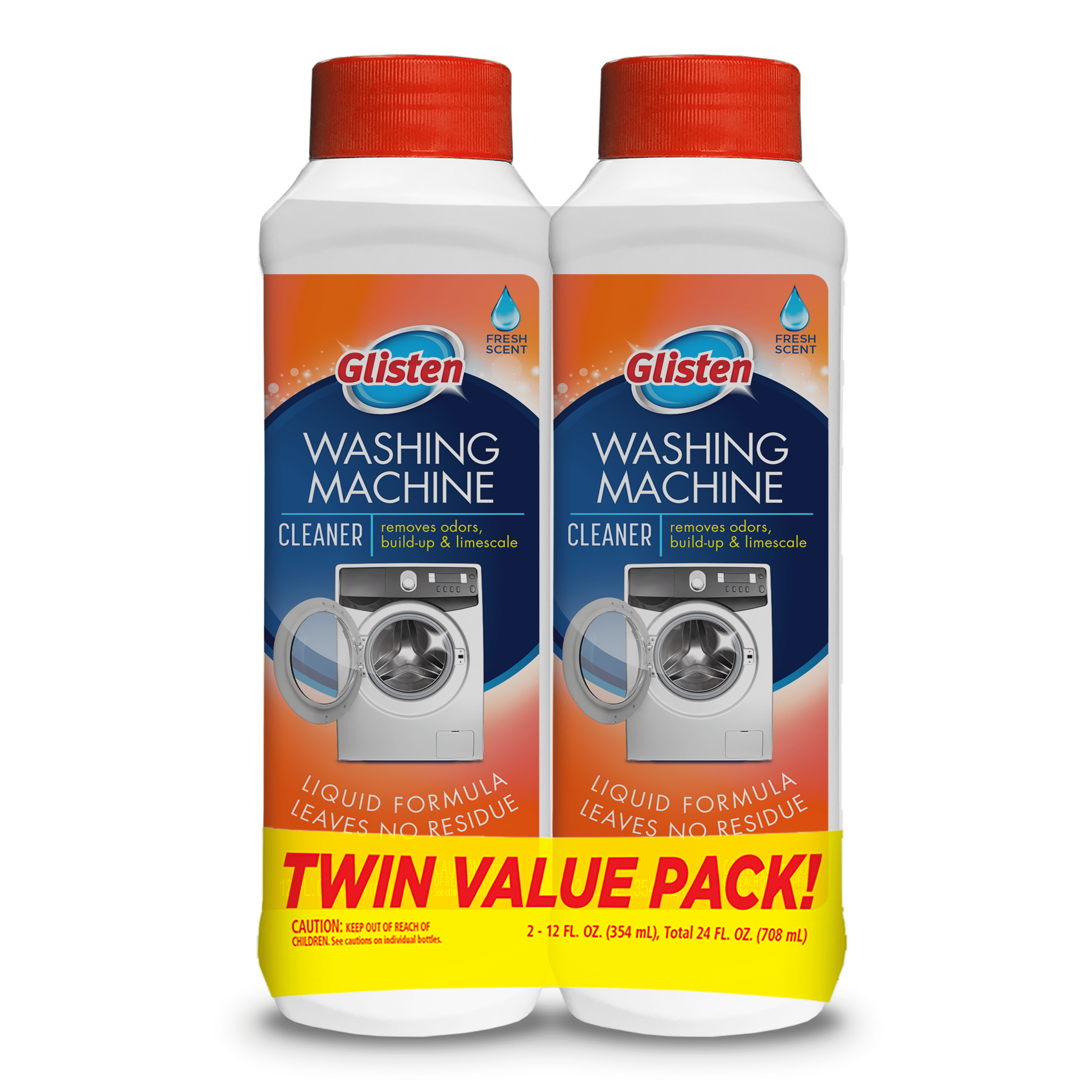 Glisten Washer Machine Cleaner, Liquid, Fresh Scent, 2Pack
