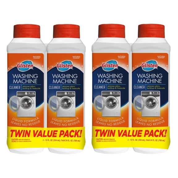 Glisten Washer Magic Washing Machine Cleaner and Deodorizer, 4 Bottles